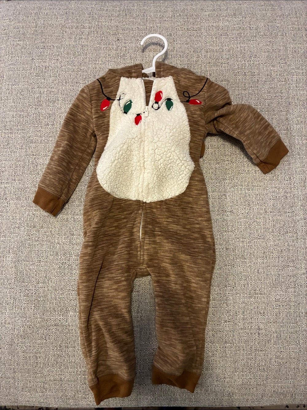 Cozy Brown Sherpa One-Piece Baby Romper
